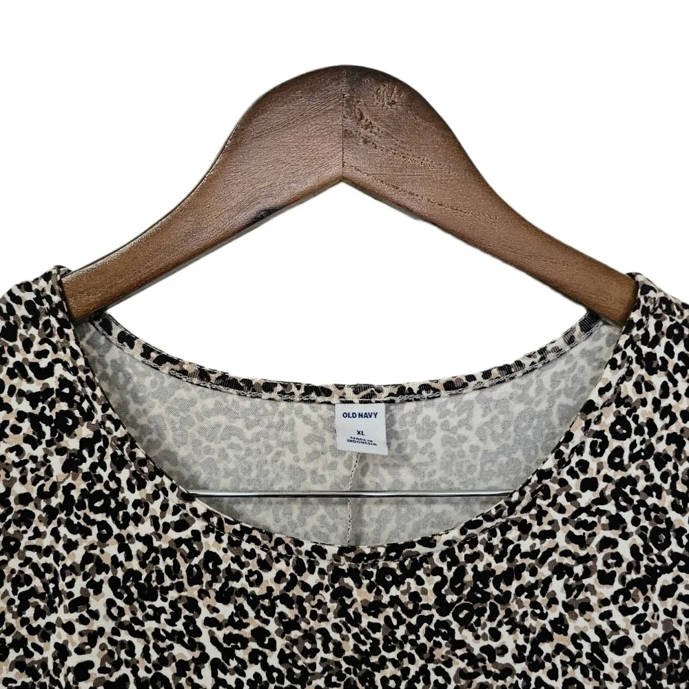 Old Navy animal print dress long sleeve round neck NWT XL - Picture 2 of 8